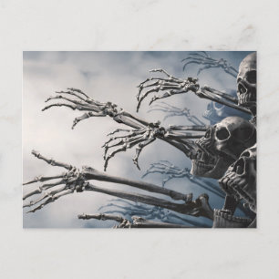 Postale Boire à manger Soit effrayé Zombie Skeleton Carte 