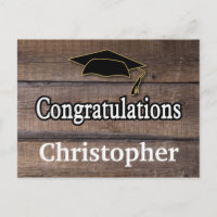 Bois rustique Mots de conseil Graduation Carte pos