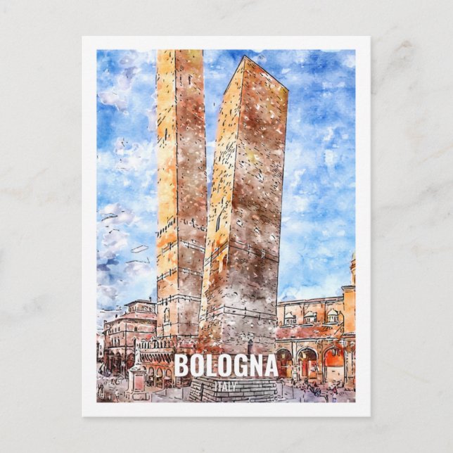 Postale Bologne Italie Travel Place Watercolor Carte posta (Devant)