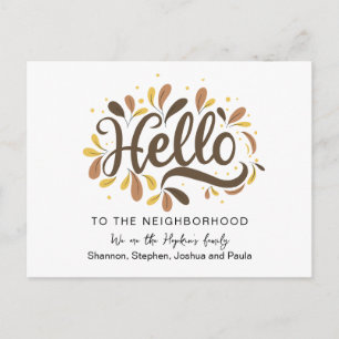 Postale Bonjour nouvelle carte de voisin Présentation de l