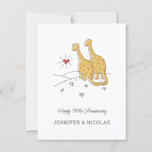Postale Bonne 50e anniversaire Mariage carte de dinosaures
