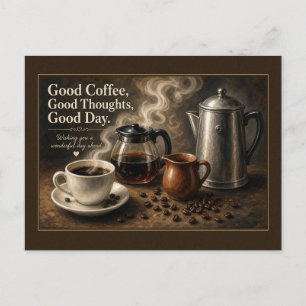 Postale Bonne Café Bonne Journée Percolateur Vintage Carte
