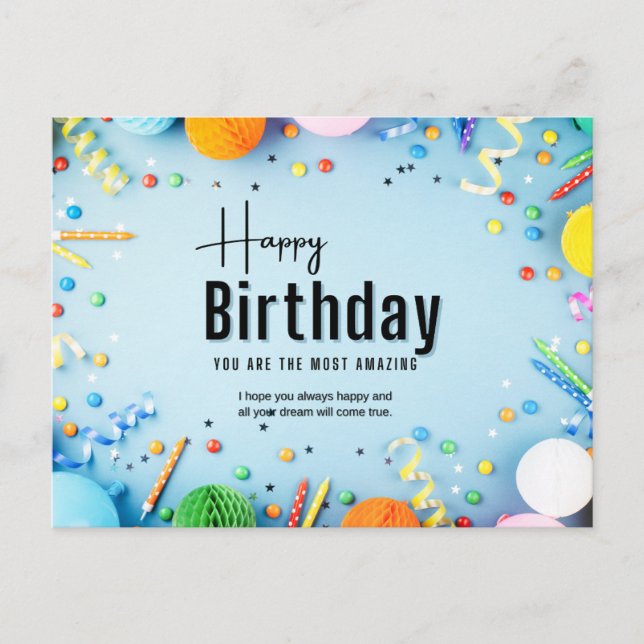 Postale Bonne carte d'anniversaire (Devant)