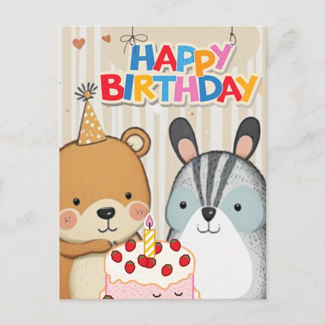 Postale Bonne carte d'anniversaire (Devant)