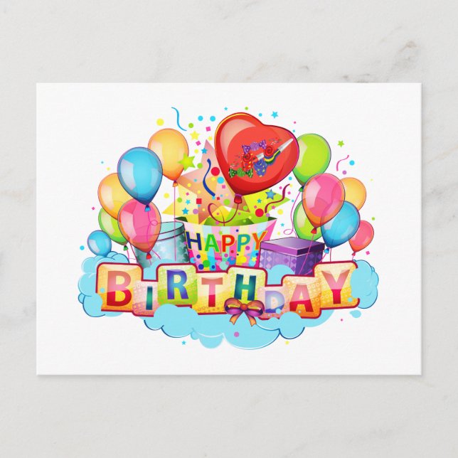 Postale Bonne carte d'anniversaire (générique) (Devant)