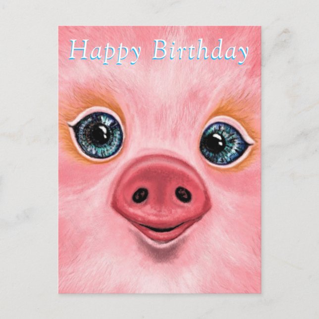 Postale Bonne carte d'anniversaire - Happy Piglet (Devant)