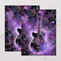 Bonne carte d'anniversaire Rock and Roll Guitar Mu