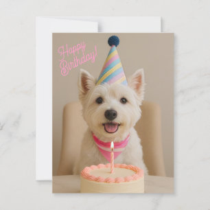 Postale Bonne carte d'anniversaire Westie