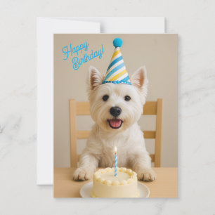 Postale Bonne carte d'anniversaire Westie