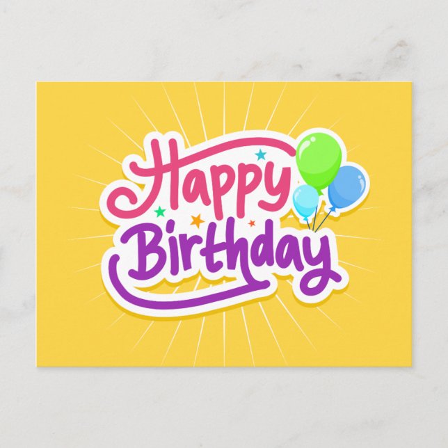 Postale Bonne carte de voeux d'anniversaire 4 (Devant)