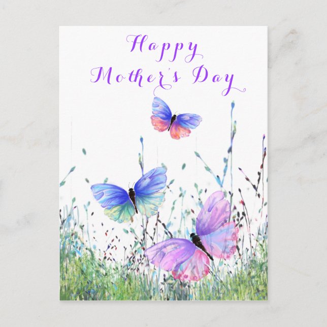 Postale Bonne carte mère's Day Papillons Flying Spring (Devant)
