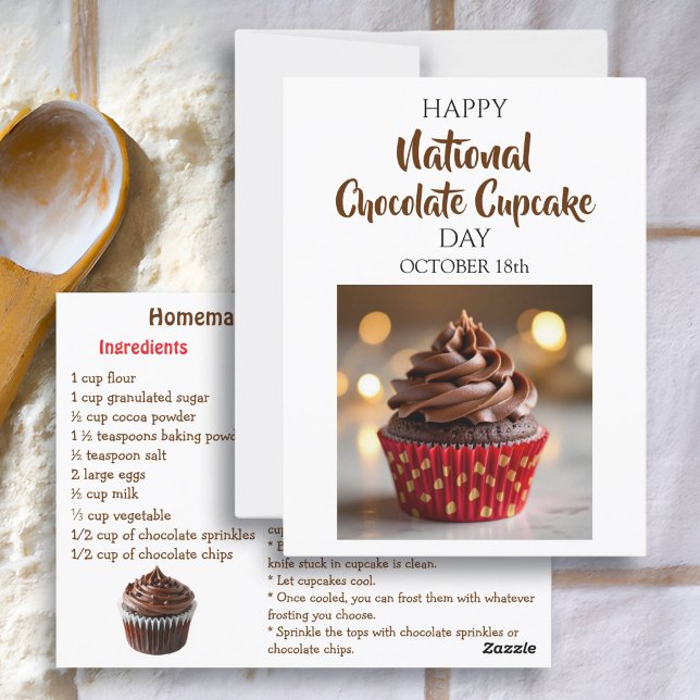 Postale Bonne Carte nationale de la fête de la cupcake au  (Créateur téléchargé)