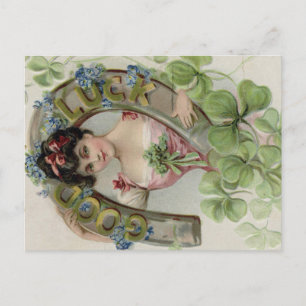 Postale Bonne Chance - Carte vintage de la Saint-Patrick