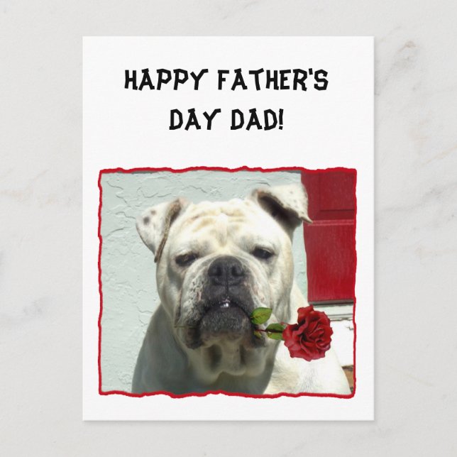 Postale Bonne Fête des pères papa bulldog carte de voeux (Devant)