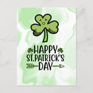 Postale Bonne St.Patrick's Day avec carte shamrock