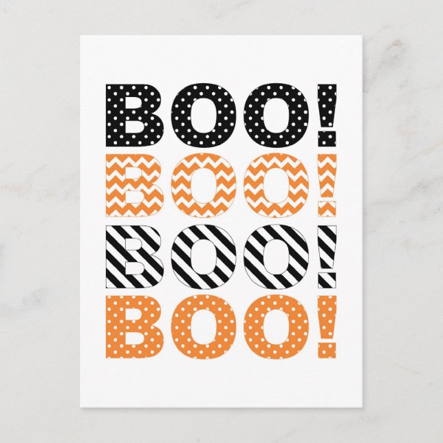 Postale Boo ! Carte Halloween (Devant)