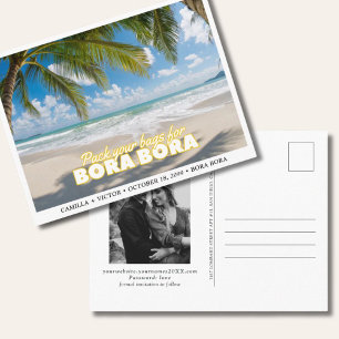 Postale Bora Bora Mariage Island Enregistrer la date Carte