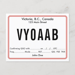 Postale Bordure arrondie rétro de la carte QSL