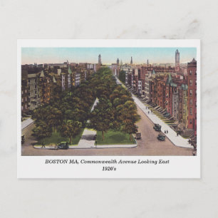 Postale Boston MA, Commonwealth Ave. Afficher la carte pos