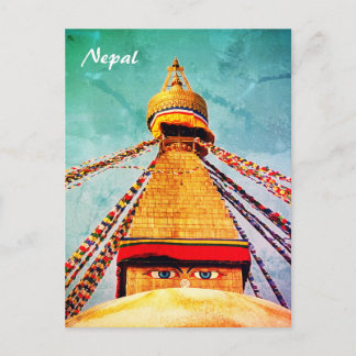 Postale Boudhanath Stupa, Bouddha Eyes, Népal Carte postal