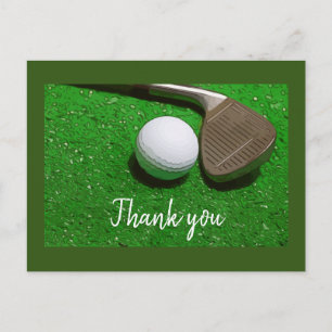 Postale Boule de golf et Carte de remerciements verte en f