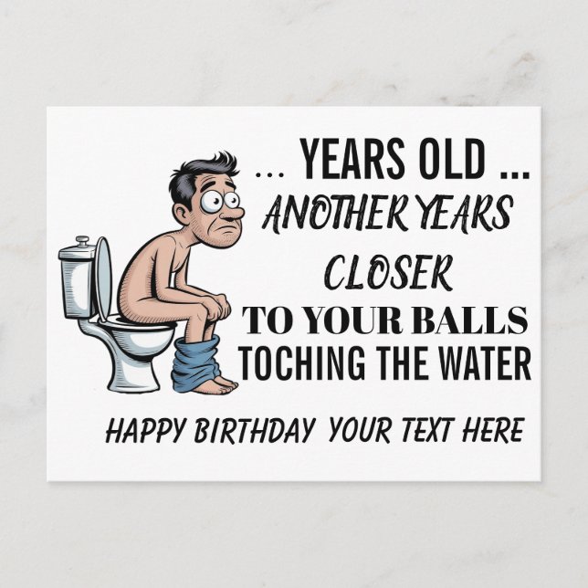 Postale Boules dans l'eau, carte d'anniversaire drôle de 6 (Devant)