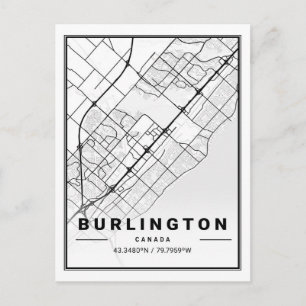 Postale Burlington Ontario Carte des villes de voyage du C