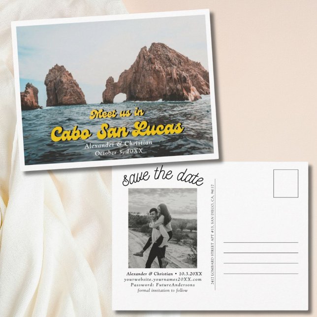 Postale Cabo Destination Wedding Enregistrer la date Carte (Cabo Wedding Save the Date)