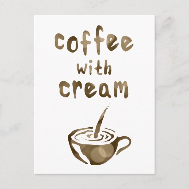 Postale café avec carte de commentaire crème (Devant)