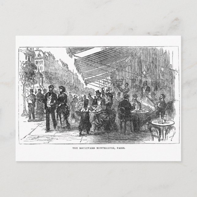 Postale Café vintage Boulevard Montmartre Paris Carte post (Devant)