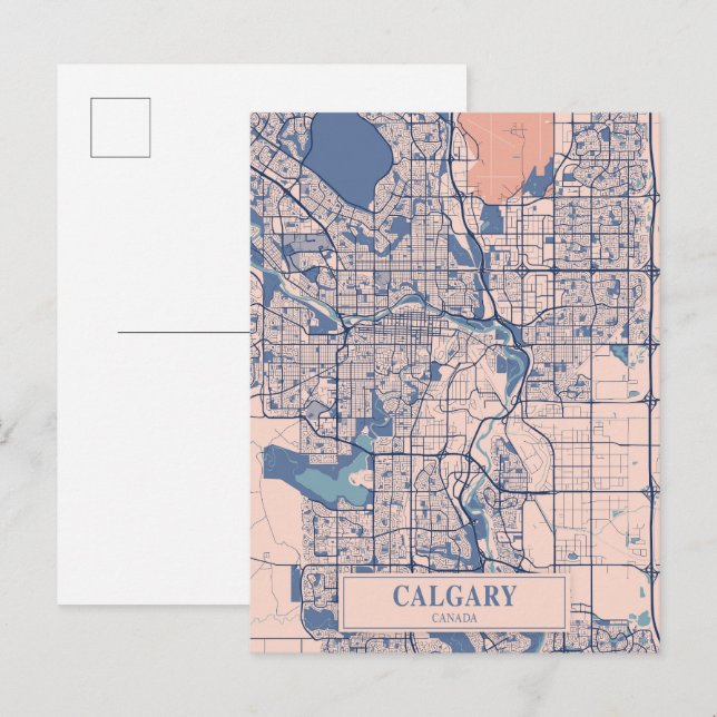 Postale Calgary Canada Carte de voyage de la ville venteus (Devant / Derrière)