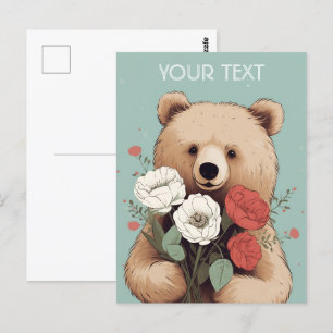 Postale Câlins d'ours et fleurs : une carte pour chaque oc