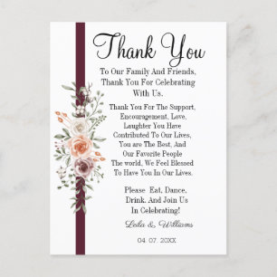 Postale Calligraphie simple Mariage de texte Carte de reme