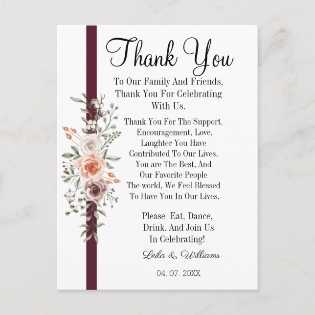 Postale Calligraphie simple Mariage de texte Carte de reme (Devant)