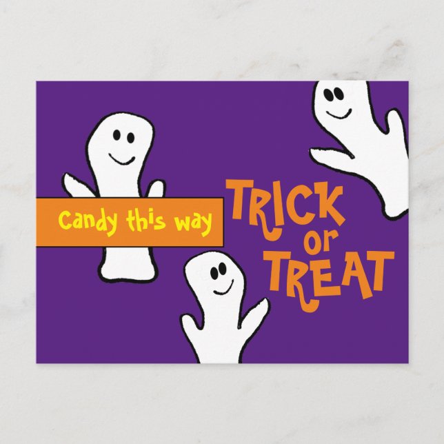 Postale Candy this Way Bund'Halloween Fantômes Carte posta (Devant)