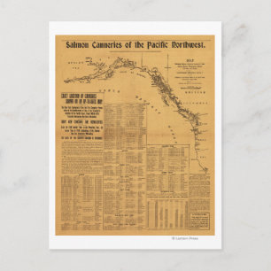 Postale Canneries saumons de la carte du Nord-Ouest du Pac