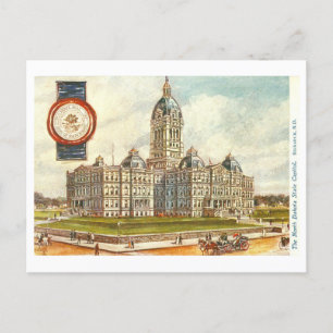 Postale Capitole vintage du Dakota du Nord avec carte post