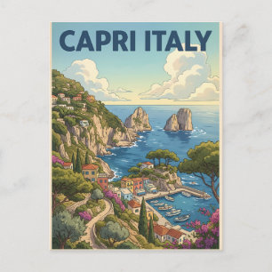 Postale Capri Italie Anime Vintage Carte de Voyage