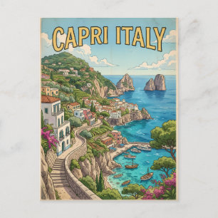 Postale Capri Italie Anime Vintage Carte de Voyage