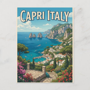 Postale Capri Italie Carte de Voyage Anime Vintage