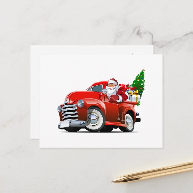 Postale Caricature saluant carte de Noël (Devant/Arrière en situation)
