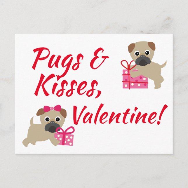 Postale Carlins et baisers Carte Saint-Valentin (Devant)