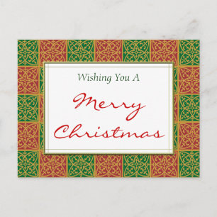 Postale Carreaux verts rouges Custom Joyeux Noël Carte pos