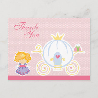 Postale Carrosserie princesse fille mignonne merci carte p