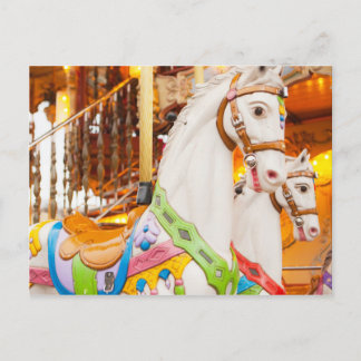 Postale Carrousel cheval Vintage Joyeux aller rond Carte p
