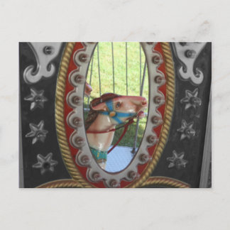 Postale Carrousel Horloge En Miroir Black Blanc Carte Post