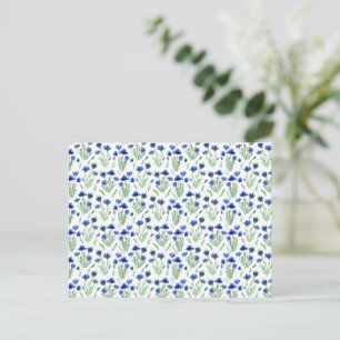 Postale Carte (10,8 x 14,2 cm) - Blue Floral Pattern