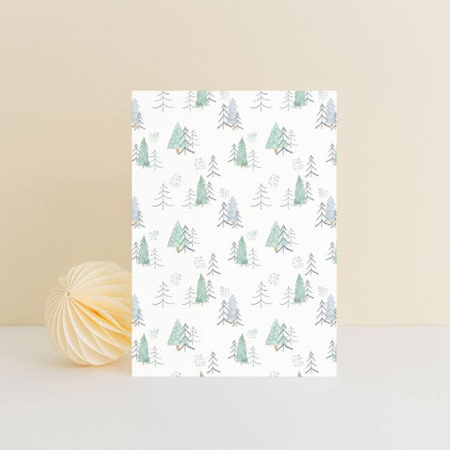 Postale Carte (10,8 x 14,2 cm) - Christmas Trees Pattern (Créateur téléchargé)
