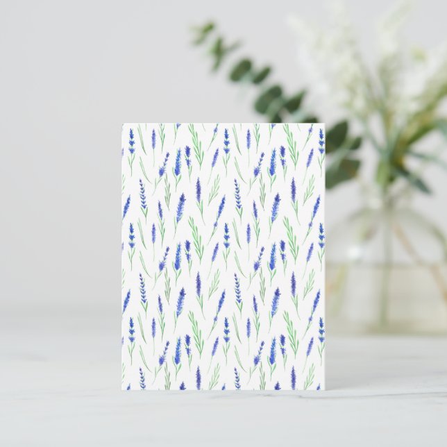 Postale Carte (10,8 x 14,2 cm) - Lavender Pattern (Debout devant)