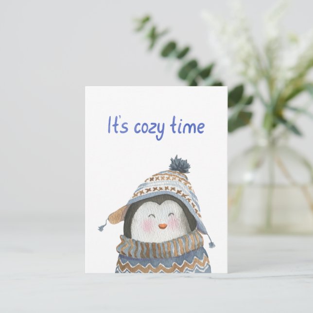Postale Carte (10,8 x 14,2 cm) - Petit Penguin (Debout devant)